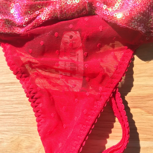 Victoria’s Secret sequin bow red thong S - Picture 4 of 6